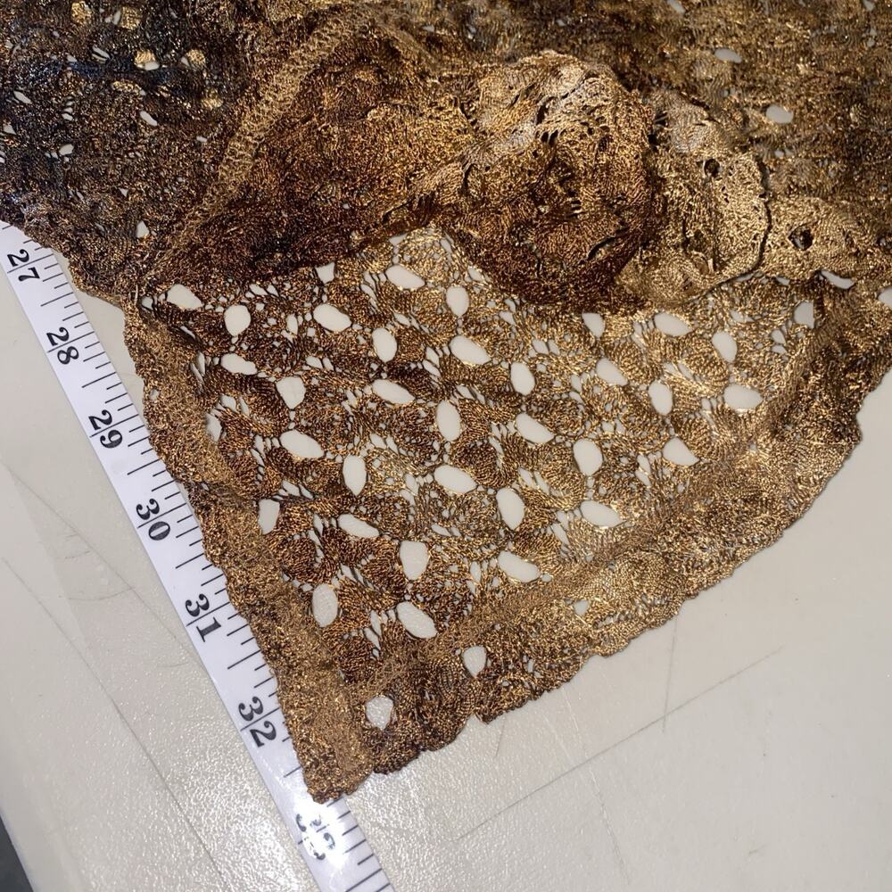 VTG Catherines Women's Plus Size 1X Lace Fish Net Brown Tunic Blouse Top Spring - Picture 9 of 10